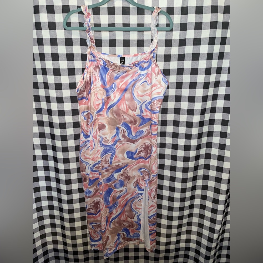 Shein Women’s Curve 3XL Marble Print Straps Dress